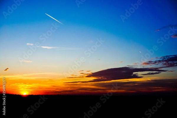 Obraz Vivid sunset,blue sky
