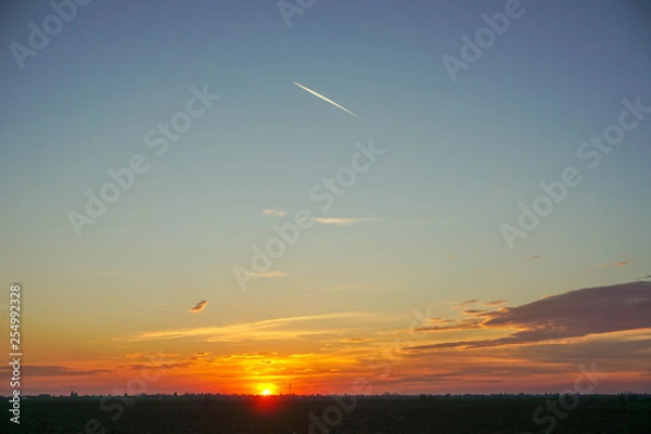 Obraz Vivid sunset,blue sky