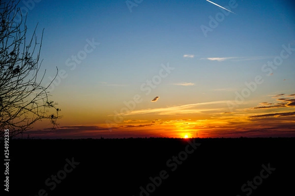 Obraz Vivid sunset,blue sky