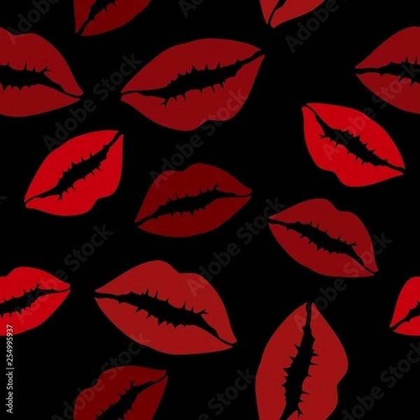Fototapeta Seamless pattern of red lips