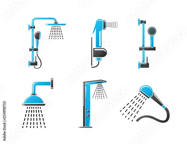 Fototapeta Vector icons. Bath shower set