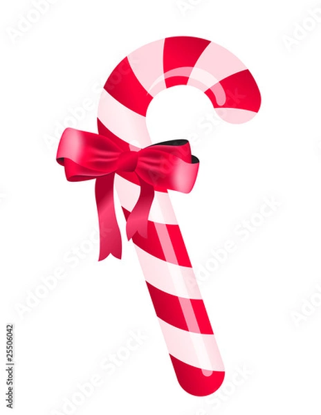 Obraz Candy cane with ribbon