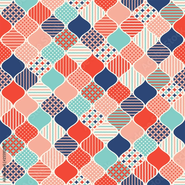 Fototapeta geometric patchwork modern seamless pattern vector