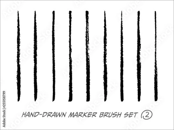 Obraz Hand-Drawn Marker Brush Vector Set