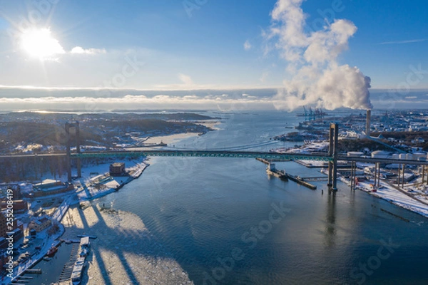 Obraz Winter at the river in Gothenburg