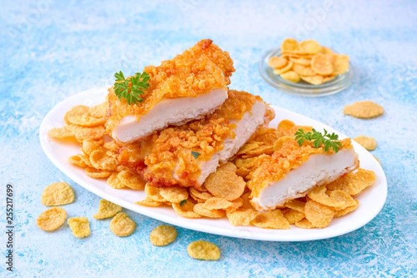 Obraz Hähnchenbrust in Cornflakes-Kruste
