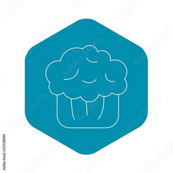 Fototapeta Cake muffin icon. Outline illustration of cake muffin vector icon for web