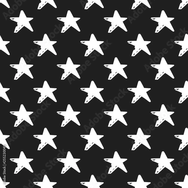 Fototapeta Seamless pattern with sketches stars.