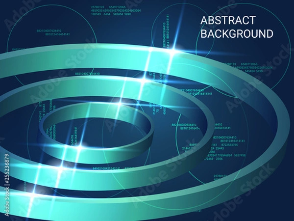 Obraz Geometric circles sparkle on the background.