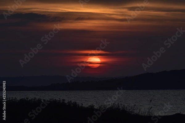 Obraz red sun over cramond