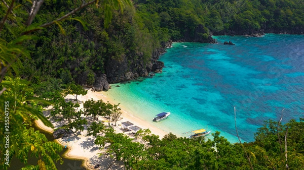 Obraz Hidden Paradise Cove With White Sand Beach and Lagoon - Tugawe, Caramoan - Philippines