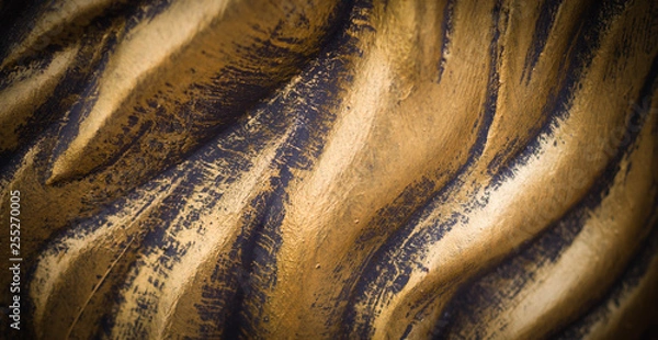 Obraz polished wavy bronze texture with vignette. background, concept