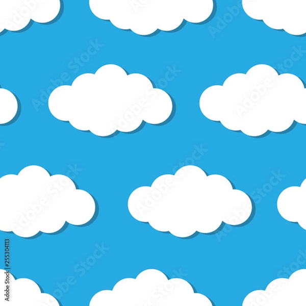Fototapeta cloud seamless flat vector background