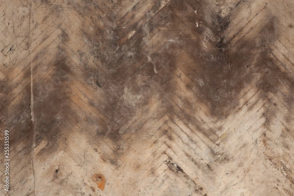 Obraz Old linoleum, which for a long time lay on the floorboard. Grunge texture background