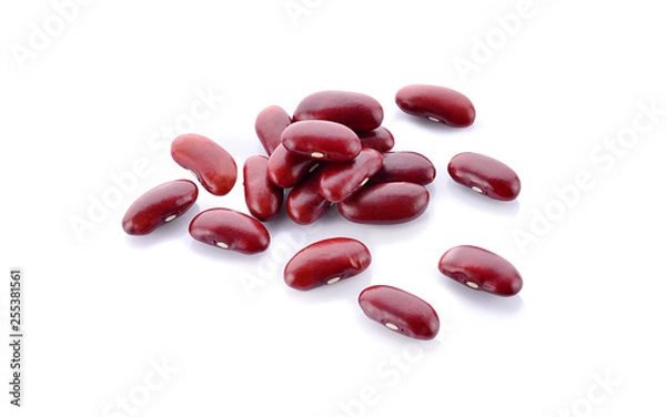 Obraz red beans on white background