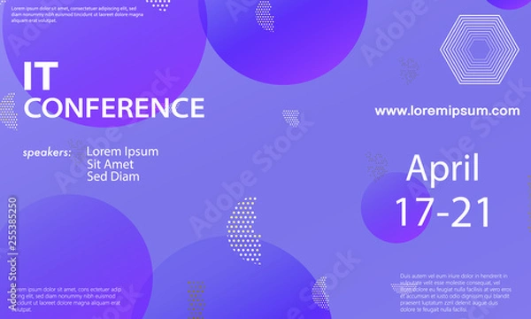 Fototapeta Conference announcement design template