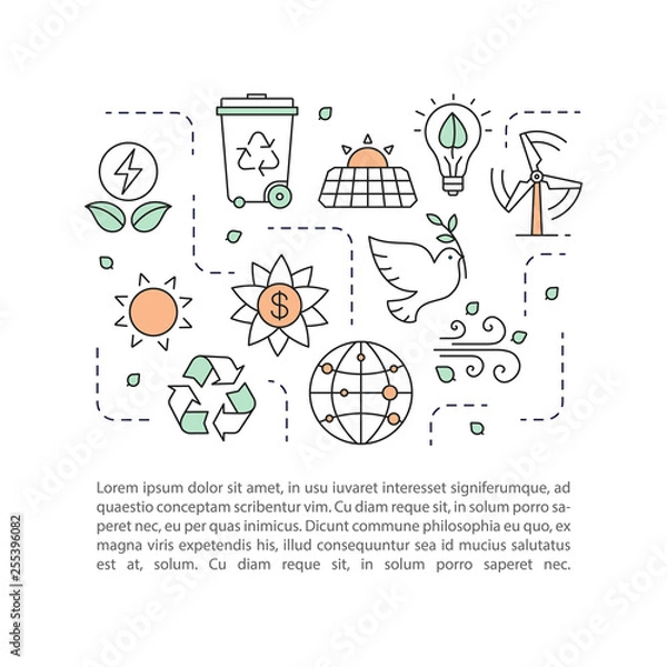 Fototapeta Planet saving concept linear illustration