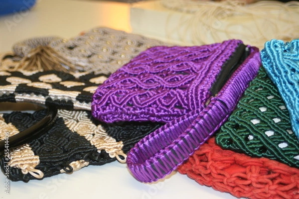 Fototapeta Beautiful macrame bag with your own hands