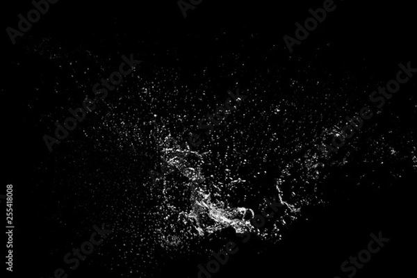 Fototapeta the texture of the water splash on black background