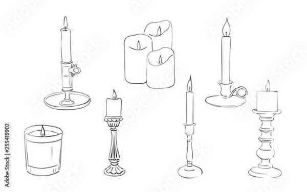 Obraz Hand drawn candles collection, vector