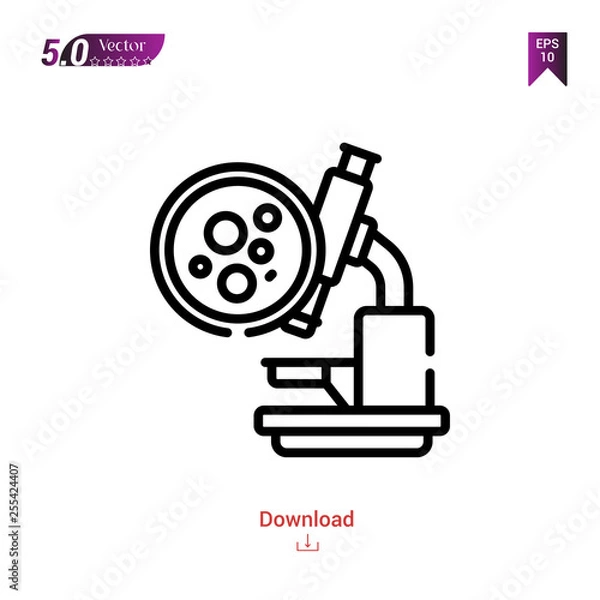 Fototapeta biopsy icon isolated on white background.world cancer awareness day,Graphic design, mobile application, beauty icons 2019 year, user interface. Editable stroke. EPS10 format vector