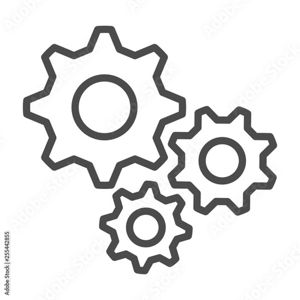 Obraz settings Outline Icon Vector flat design style. 10 eps