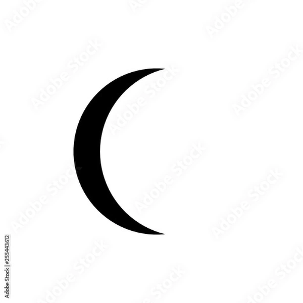 Obraz Vector. Logo, symbol of the moon. Icon Illustration of black phase moon on a white background. Graphic image. Stylization