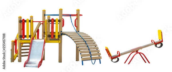 Obraz Colorful playground for children. Isolated on white