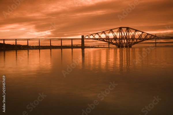 Obraz queensferry bridge at sunset