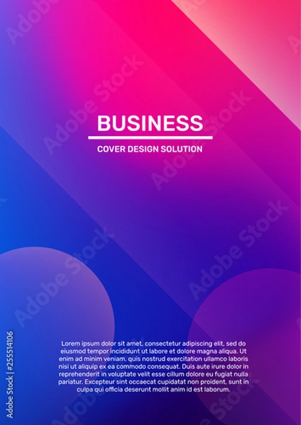 Fototapeta Vector creative bright pink and purple illustration with bokeh and header. Business abstract gradient background.