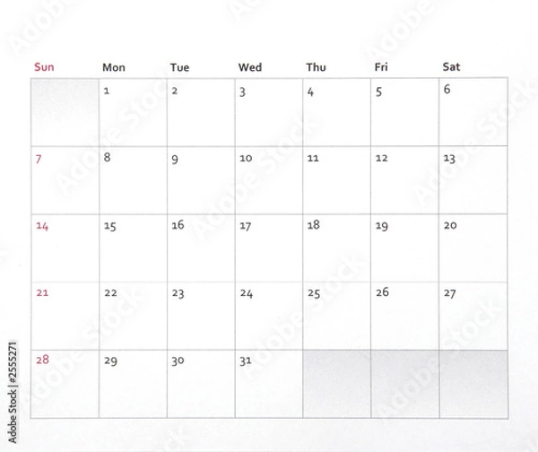 Fototapeta empty calendar