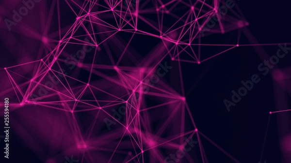 Obraz Big data visualization. Abstract background with connecting dots and lines. 3D rendering. High resolution.
