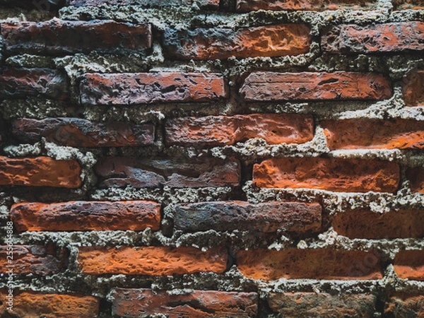 Obraz Old orange block wall