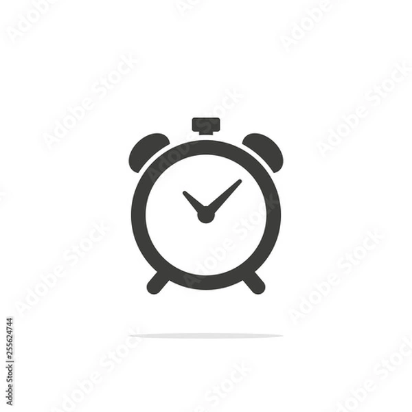 Fototapeta Monochrome vector illustration alarm clock icon isolated on white background.