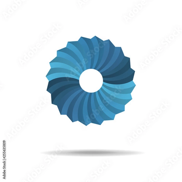 Obraz Abstract gradient logo. Origami logo. Vector illustration.