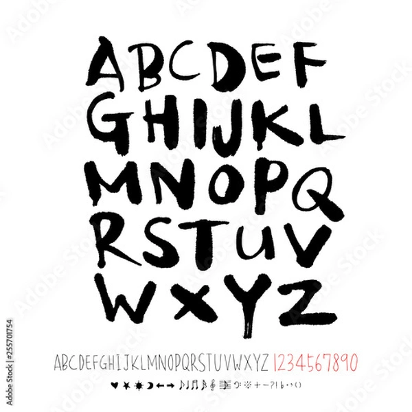 Fototapeta 벡터 문자 / 손으로 쓴 글씨체