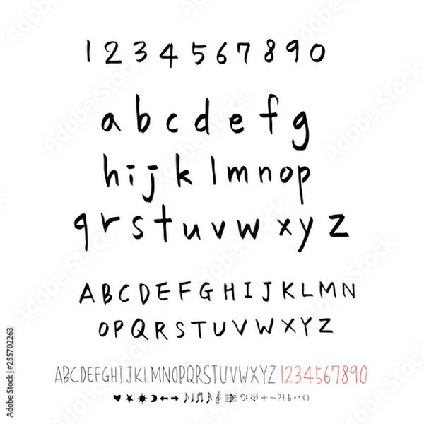 Fototapeta 벡터 문자 / 손으로 쓴 글씨체