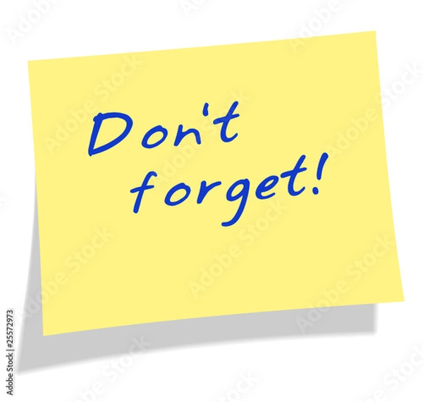 Obraz Sticky post it note - Dont forget