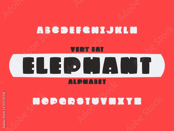 Fototapeta Elephant font. Vector alphabet 