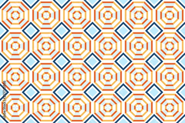Obraz Pattern stripes geometric seamless abstract background. Design of colorful pattern octagon stripe for summer.