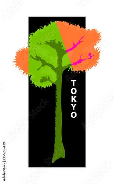 Fototapeta typography slogan with tree and exotic illustration.
