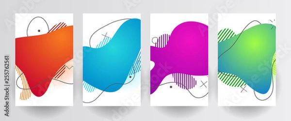 Fototapeta Plastic liquid gradient waves sale banner template. Dynamic plastic fluid gradient waves.