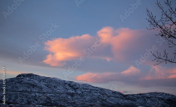 Fototapeta sunset in mountains