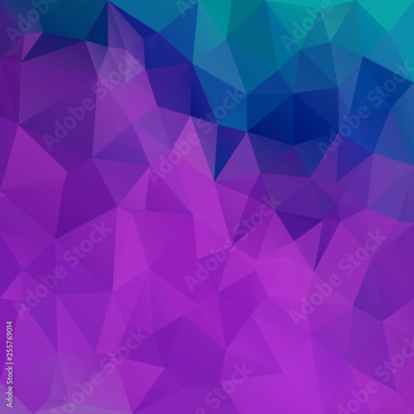 Fototapeta vector abstract irregular polygon background - triangle low poly pattern - ultra violet lavender purple fuchsia sky blue turquoise color