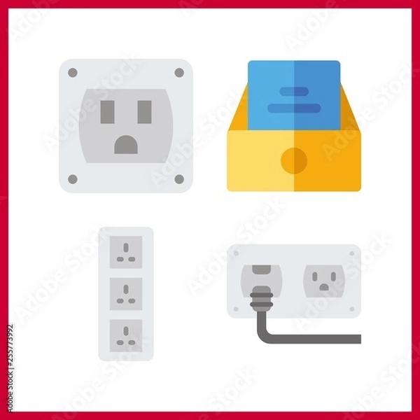 Fototapeta 4 smartphone icon. Vector illustration smartphone set. socket and inbox icons for smartphone works