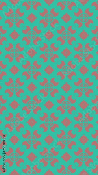 Fototapeta Ornate geometric pattern and two-tone abstract background