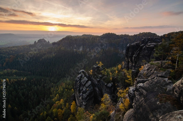 Obraz Abend in der SächsischenSchweiz