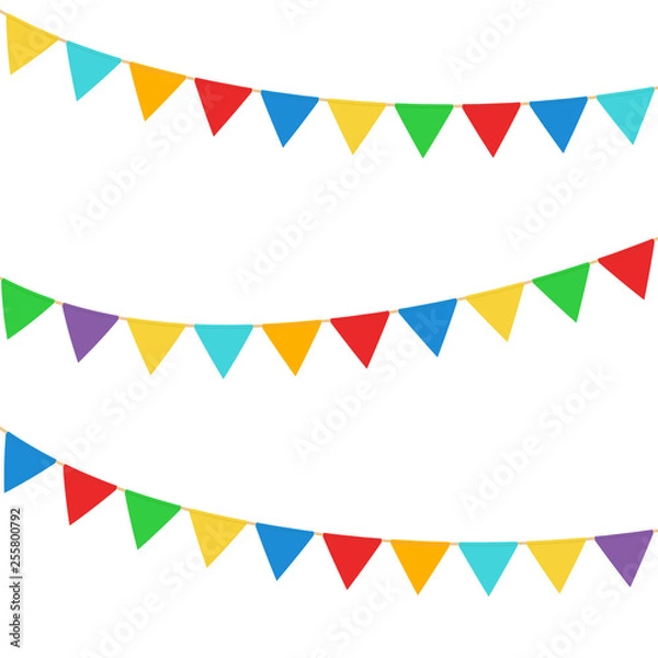 Fototapeta Party flags. Vector iilustration. Flat design. Vector.