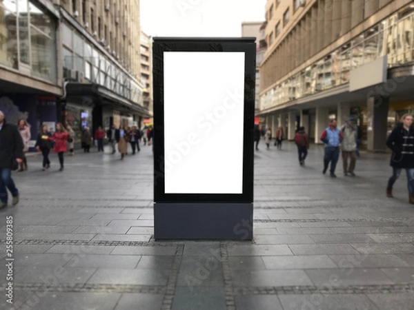 Obraz One blank billboard in Balgrade, walking street