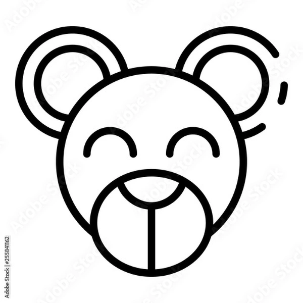 Obraz Teddy bear face icon. Outline teddy bear face vector icon for web design isolated on white background